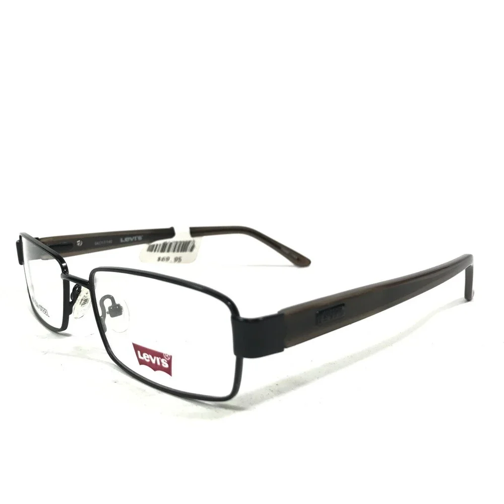 Levi's LS 544A-1 Eyeglasses Frames Black Brown Rectangular Full Rim 54-17-140